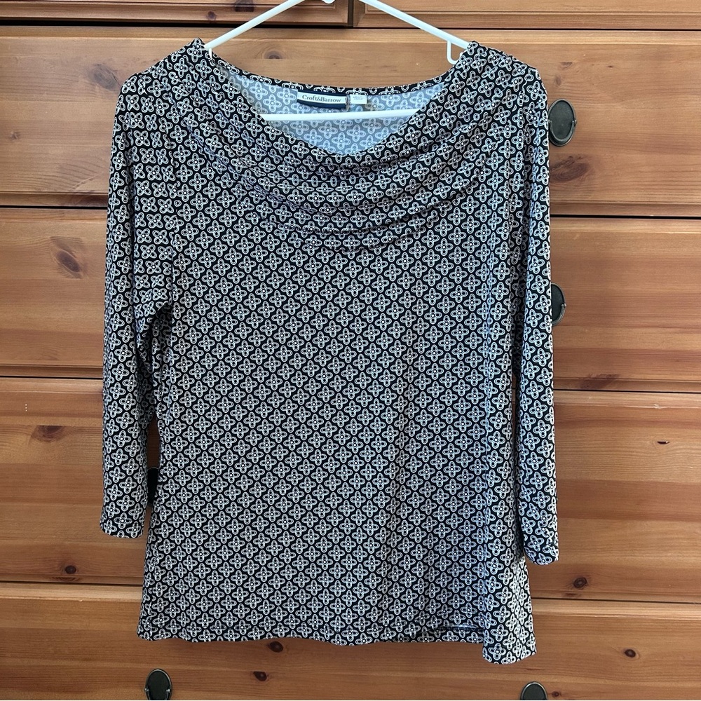 Croft & Barrow Women’s Dressy Cowl Neck Top Long Sleeved Size Medium